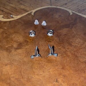 Sterling Silver humming Birds Stud Earrings -  women’s Accessories
